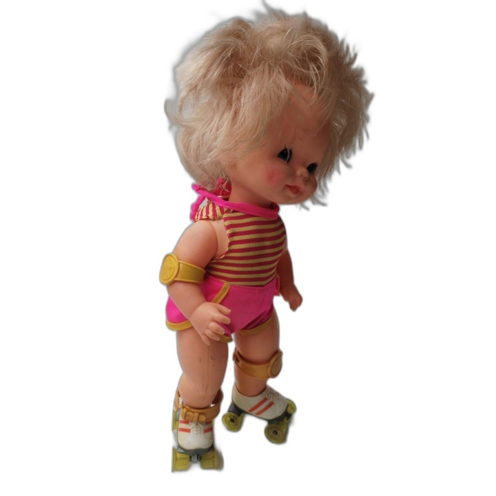 Baby Skates Mattel 1982 - Poupée Vintage Patins à Roulettes - Mécanism