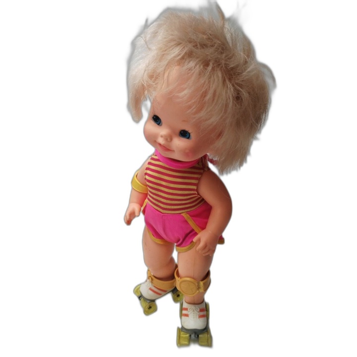 Baby Skates Mattel 1982 - Poupée Vintage Patins à Roulettes - Mécanism