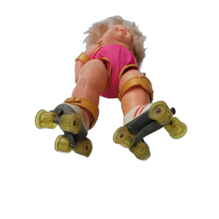 Baby Skates Mattel 1982 - Poupée Vintage Patins à Roulettes - Mécanism