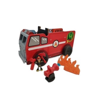KidKraft Camion Pompier Bois Everyday Heroes - Lumières Sons - 1 Figur