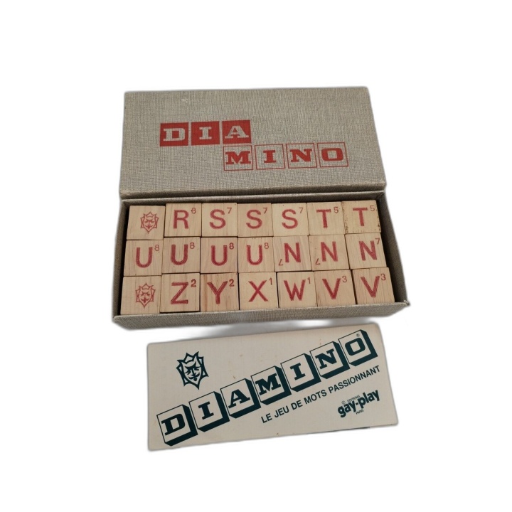 Diamino - Gay Play - Jeu de Mots en Bois Vintage - Éditions Gay-Play P