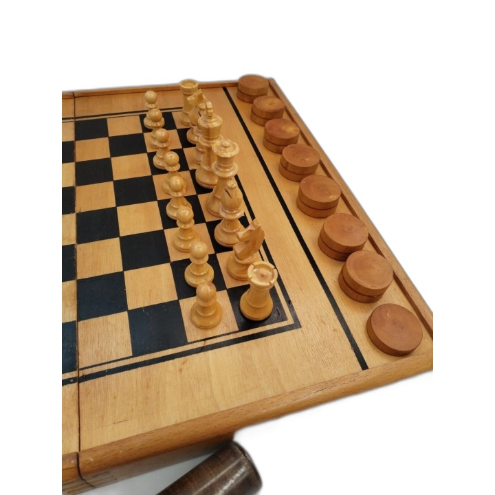 Coffret Bois Échecs Dames Backgammon Jacquet Staunton - Jeu Classique