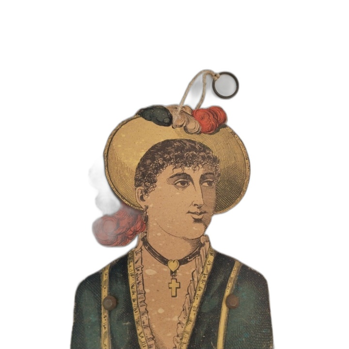 Pantin Ancien Colombine Bois & Papier - Imagerie d'Épinal - Jouet Trad