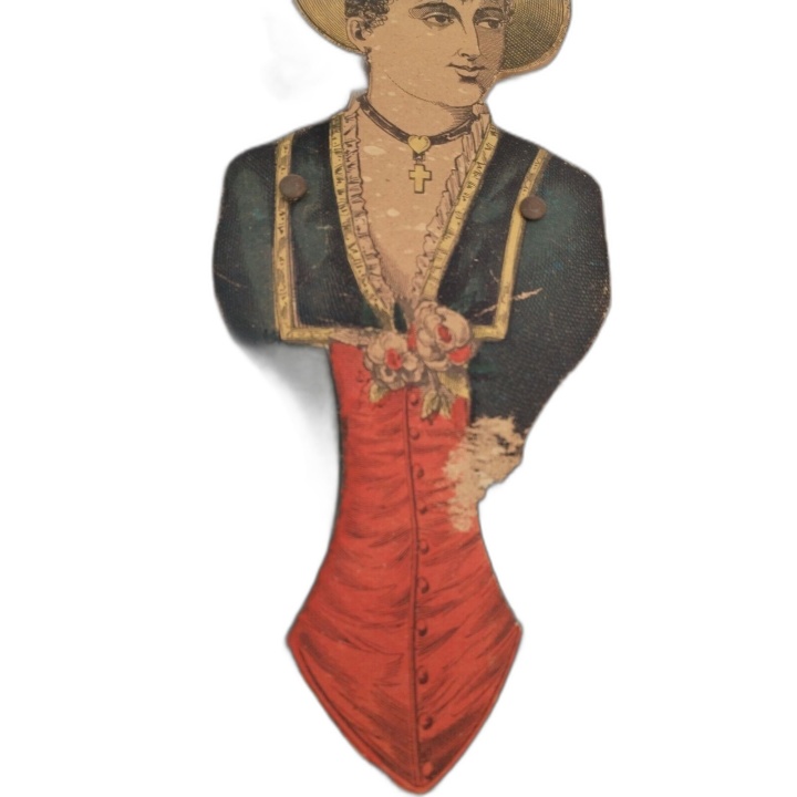 Pantin Ancien Colombine Bois & Papier - Imagerie d'Épinal - Jouet Trad