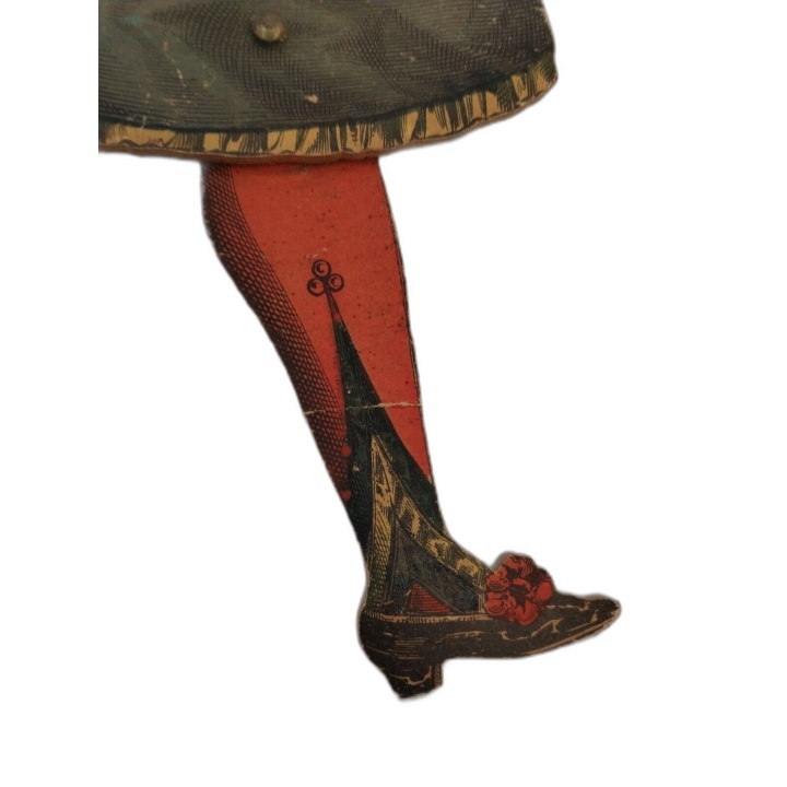 Pantin Ancien Colombine Bois & Papier - Imagerie d'Épinal - Jouet Trad