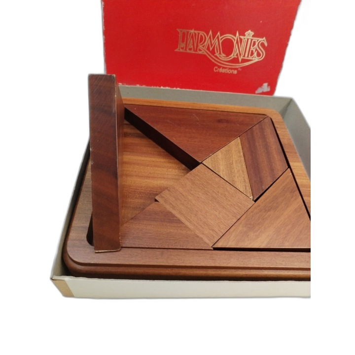 Tangram Bois Luxe Harmonies Créations - Puzzle Casse-Tête Bois Massif