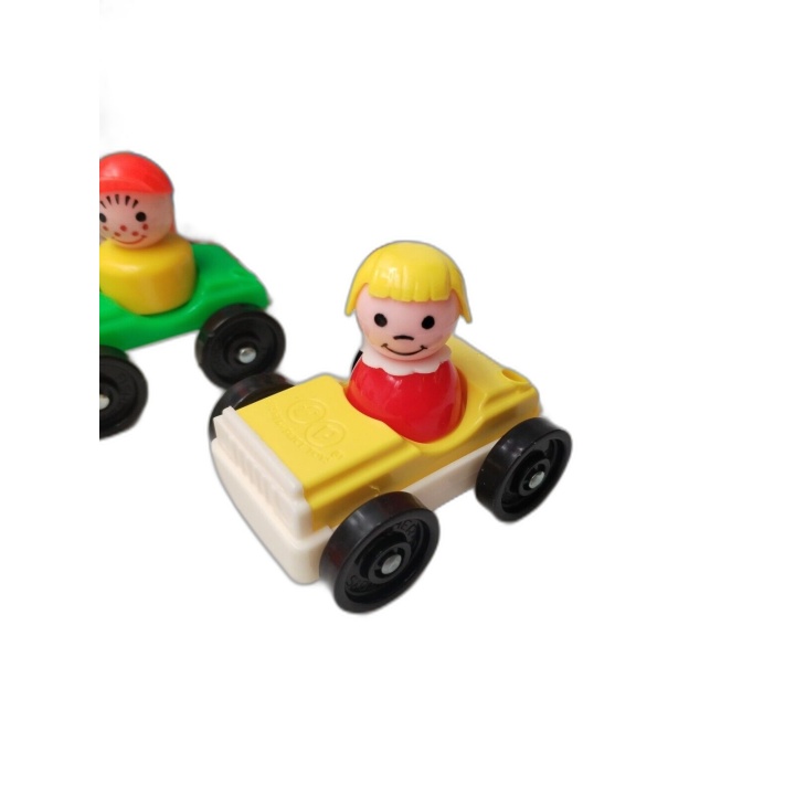 Fisher-Price Little People 875 - Set 4 Voitures + Figurines Vintage 19