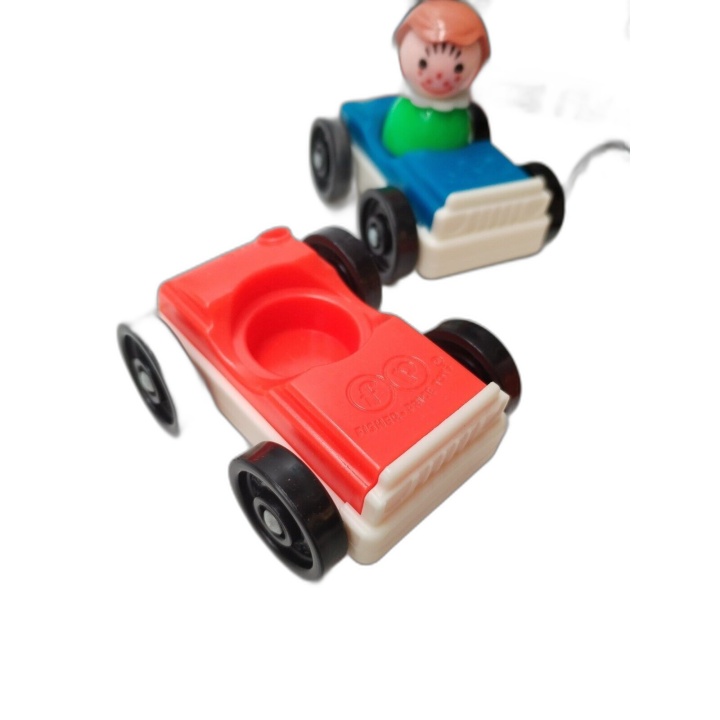 Fisher-Price Little People 875 - Set 4 Voitures + Figurines Vintage 19
