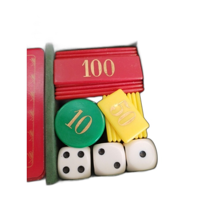 Coffret Jeux de Cartes Vintage - 2 Jeux de Cartes Jetons Dés - Mallett