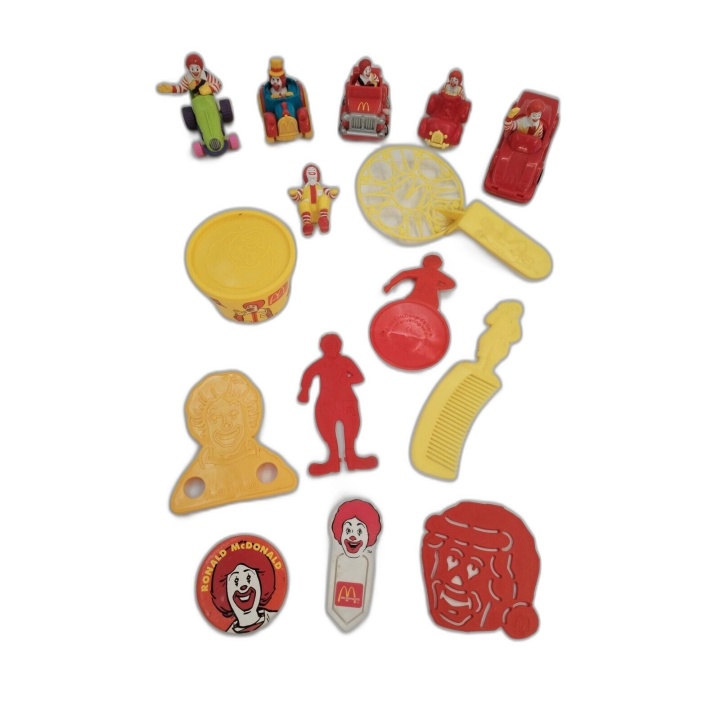 Lot 16 Jouets McDonald's Vintage Ronald McDonald - Figurines Voitures