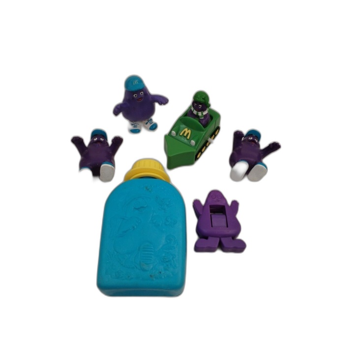 Lot 6 Figurines Grimace McDonald's Happy Meal Années 90 - Vintage Rare