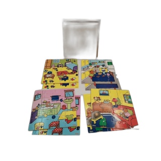 Vilac - Lot 4 Puzzles Bois Petit Ours Brun 4x12 Pièces - Boîte Bois -