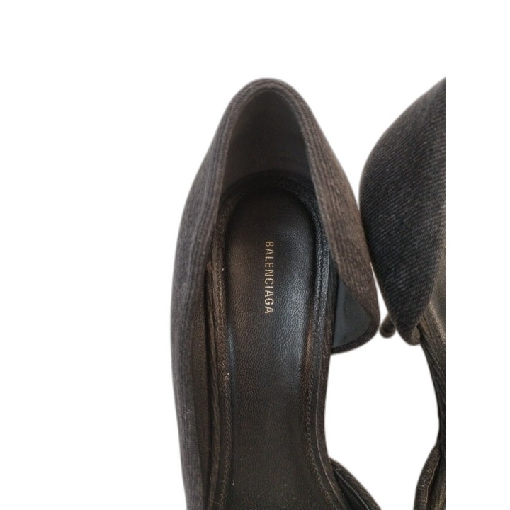 Escarpins Balenciaga BB Denim Noir Pointe Knife - Taille 40 - Occasion