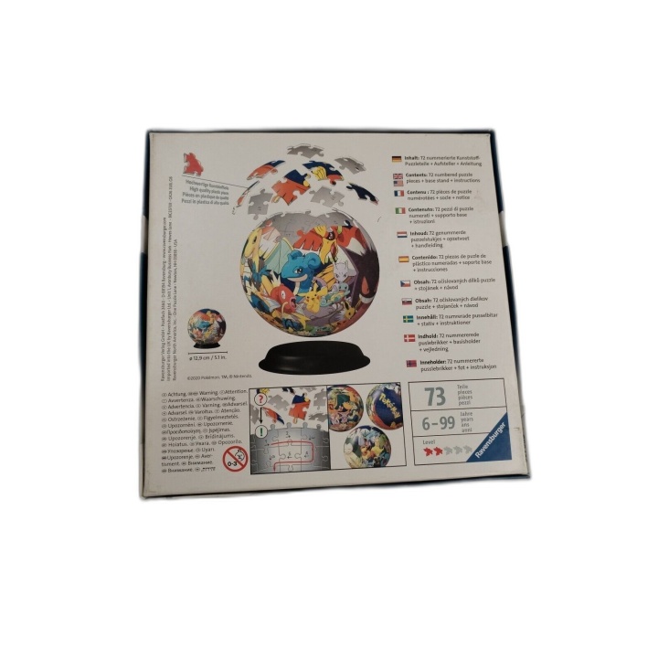 Pokémon 3D Puzzle Ball Ravensburger - Puzzle Sphère Pikachu 6 ans+ Occ