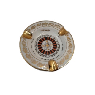 Cendrier Porcelaine Monaco Casino Roulette - Signé E. Chalais Limoges