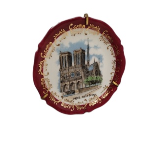 Assiette Décorative Porcelaine Paris Notre-Dame - Limoges France - Dor