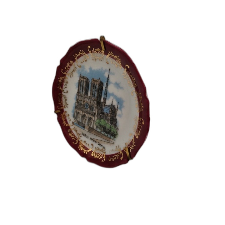 Assiette Décorative Porcelaine Paris Notre-Dame - Limoges France - Dor