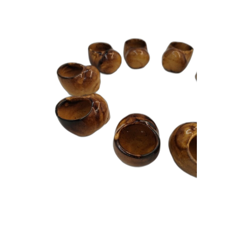 Lot 10 Coquilles Godets à Escargots Céramique Grès Émaillé - Service E