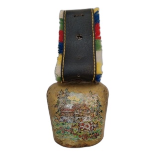 Cloche à Vache Vintage Zillertal - Décor Alpin Vache & Chalet - Cuir &