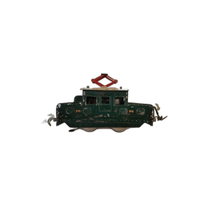 Train Électrique Vintage Métal - Locomotive + Wagon Plat + Rails - Jou