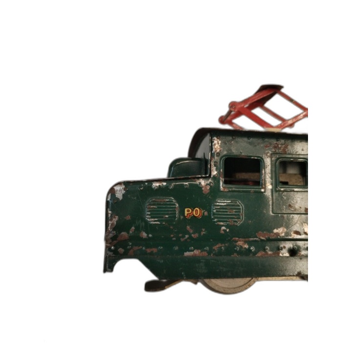 Train Électrique Vintage Métal - Locomotive + Wagon Plat + Rails - Jou
