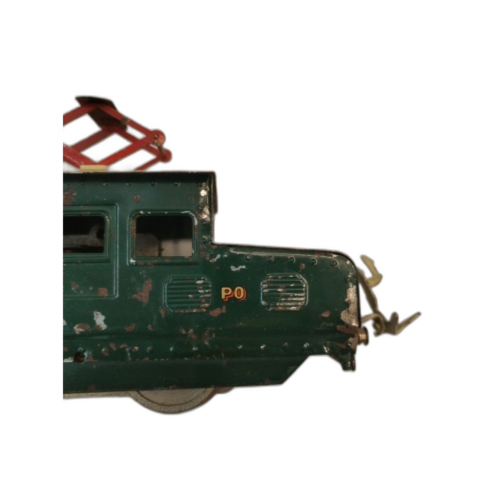 Train Électrique Vintage Métal - Locomotive + Wagon Plat + Rails - Jou