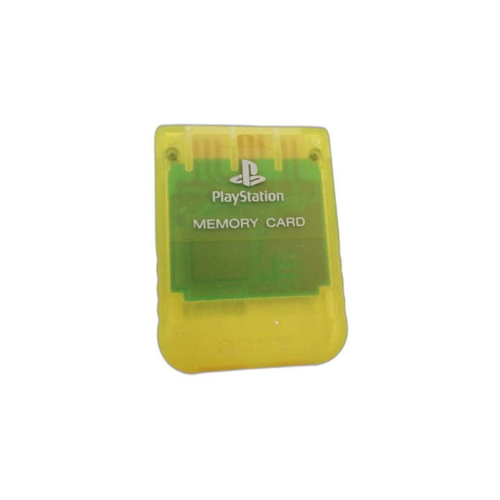 Memory Card PlayStation 1 PS1 Jaune Translucide - Carte Mémoire Offici