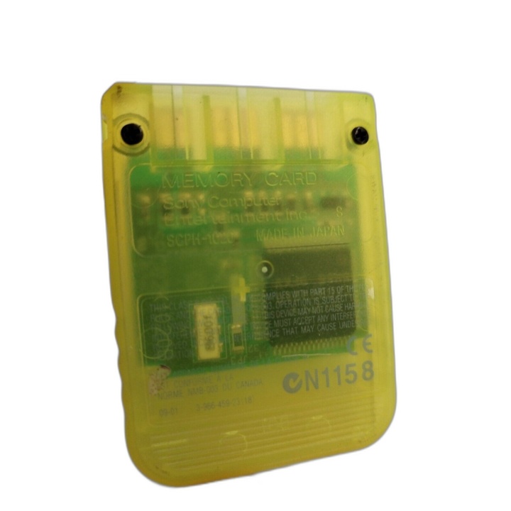 Memory Card PlayStation 1 PS1 Jaune Translucide - Carte Mémoire Offici