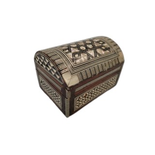 Coffret Bijoux Bois Marqueterie Nacre Artisanal - Coffre Trésor Orient