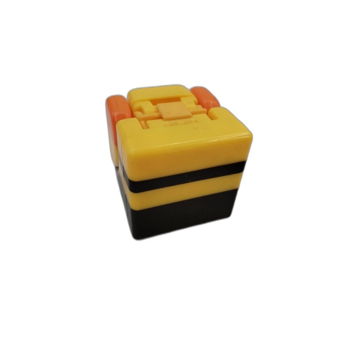 Figurine Cube Jouet Éveil Enfant Jaune Noir Orange - Pièce Jeu Constru