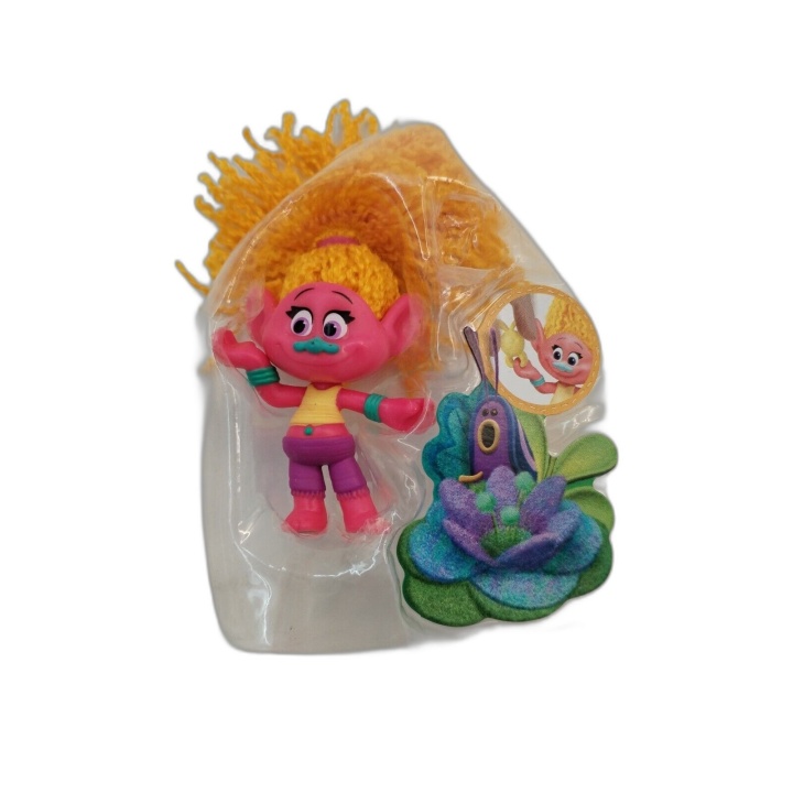 Figurine Troll Poppy Cheveux Orange - DreamWorks Trolls - Neuf Sans Bo