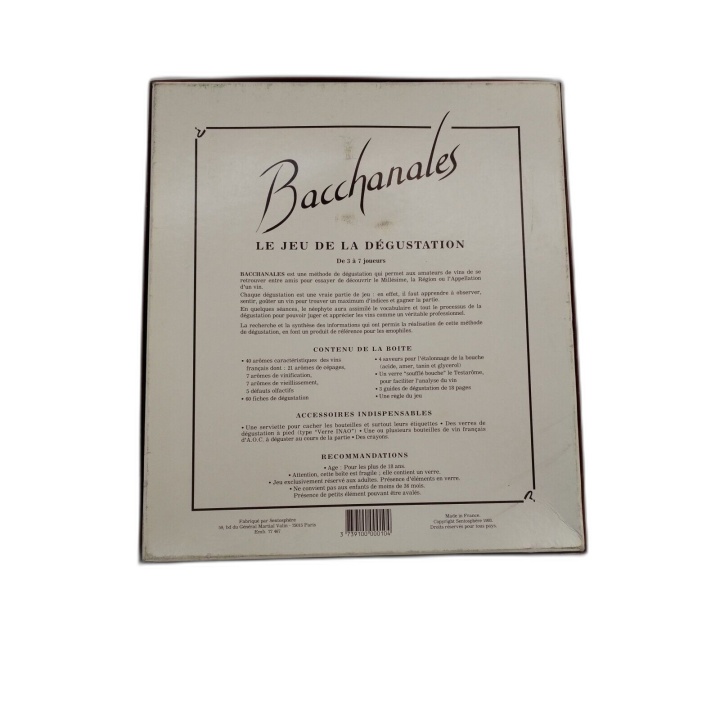 Bacchanales Sentosphère - Jeu de Dégustation Vins Œnologie 2-6 Joueurs
