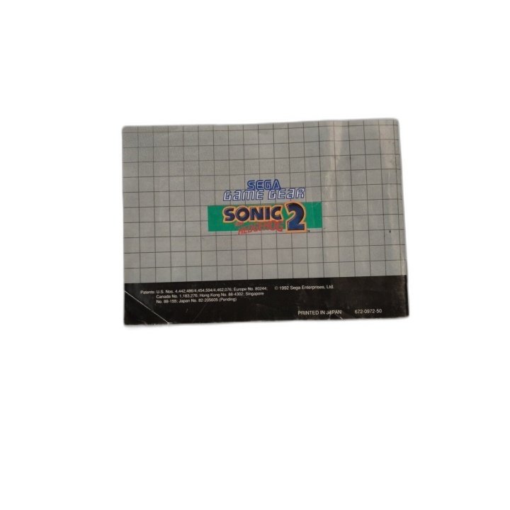 Sonic The Hedgehog 2 - Sega Game Gear - Notice Manuel Original - Occas