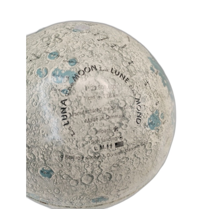 Globe Lunaire Scan Globe Denmark - La Lune Métal - Replogle Vintage Dé