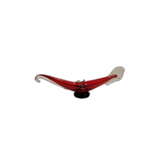 Coupe Vide-Poche Verre Soufflé Rouge Style Murano Vintage - Décoration