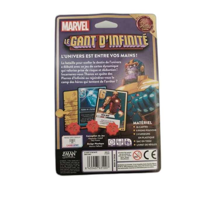 Marvel Le Gant d'Infinité - Love Letter - Z-Man Games - Jeu de Cartes