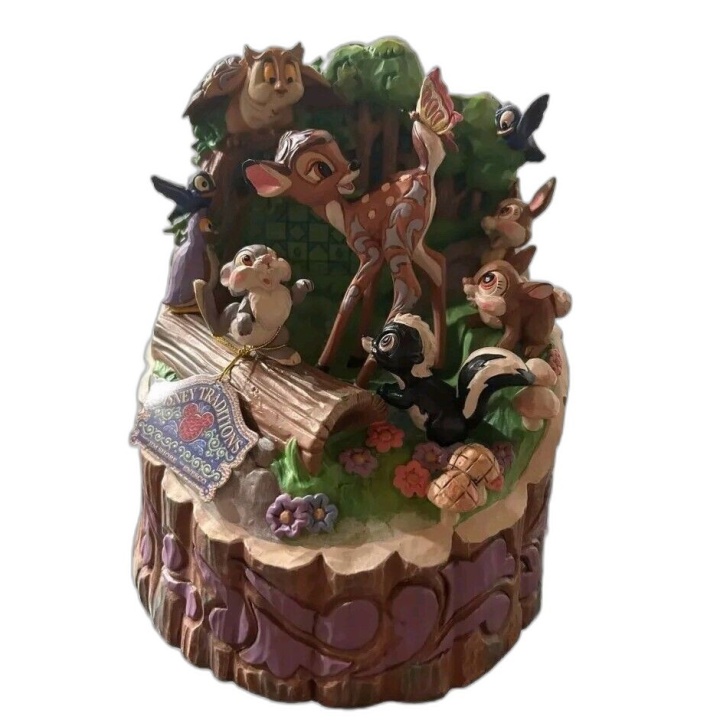 Bambi Disney Traditions Jim Shore - Figurine Résine Scène Forêt - Neuf