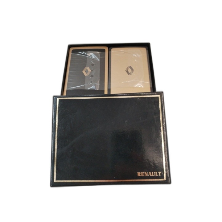 Double Jeu de Cartes Renault Luxe - Logo Losange - Coffret Or & Noir N