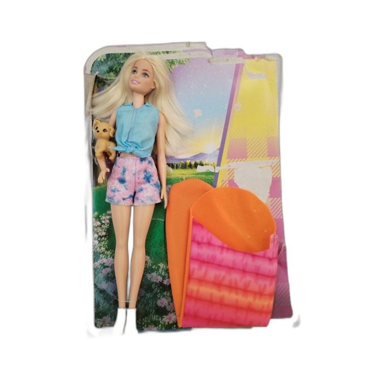 Barbie Camping Mattel - Poupée Blonde avec Chiot & Accessoires Camping