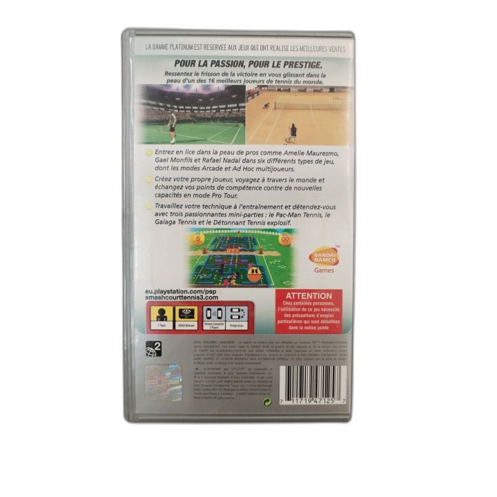 Smash Court Tennis 3 - PSP - Jeu Sport Tennis Namco Platinum - Occasio