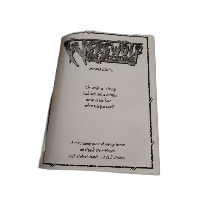 Werewolf The Apocalypse Second Edition - White Wolf - Jeu de Rôle JDR