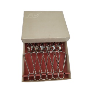 Coffret 6 Pinces à Escargots Inox - Service Escargots Complet Vintage