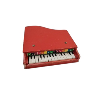 Piano Jouet Bois Rouge Vintage - Clavier Enfant Touches Colorées - Ins
