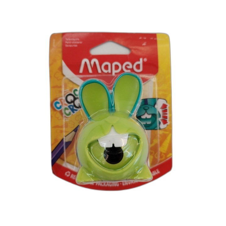 Maped Croc Croc Taille-Crayon Lapin Vert - 1 Trou - Neuf sous Blister