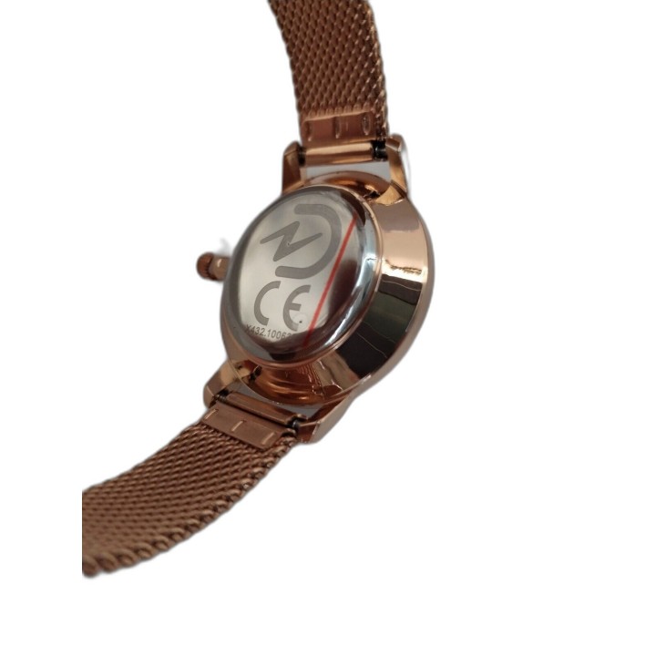 Montre Femme Cacharel Or Rose - Bracelet Maille Milanaise - Cadran Bla