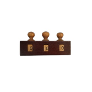 Compteur de Score Mécanique en Bois Ancien - 3 Cadrans - Jeu de Sociét