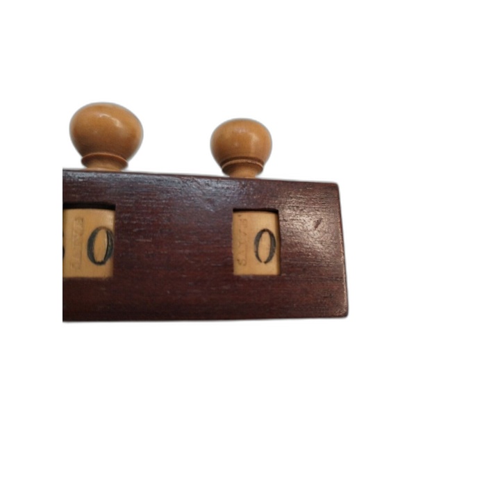 Compteur de Score Mécanique en Bois Ancien - 3 Cadrans - Jeu de Sociét