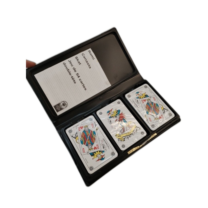 Coffret Jeux de Cartes Rommé Canasta Bridge Skat Doppelkopf - Étui Rig