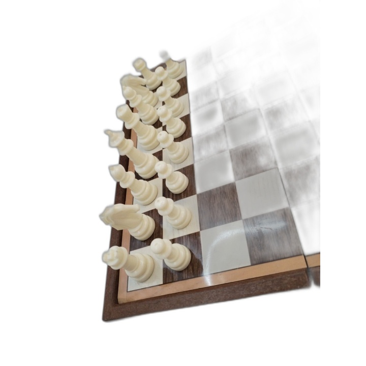 Échecs Magnétiques Pliable Bois - Plateau 25,5cm - Pièces Aimantées -