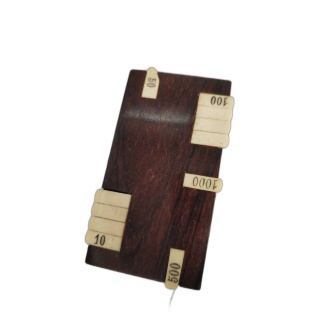 Boîte à Jetons Ancienne Bois & Os - Compteur de Score Vintage - Jetons